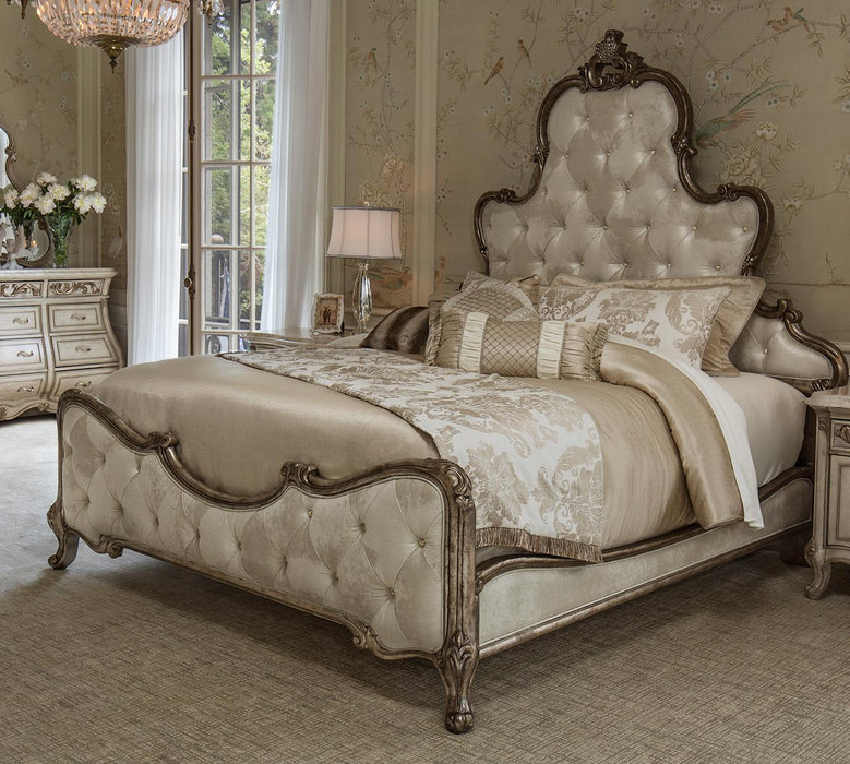 Platine de Royale Queen Panel Bed in Antique Platinum 09000QNPL3-101 - Bargain Furniture (Detroit, MI)