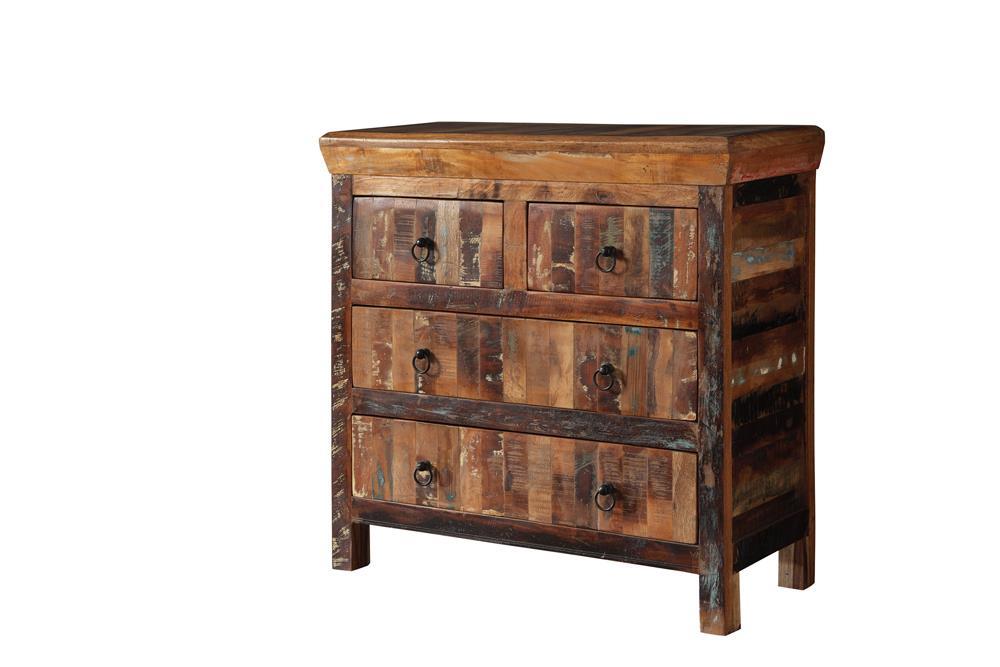 Harper 4-drawer Accent Cabinet Reclaimed Wood - Bargain Furniture (Detroit, MI)