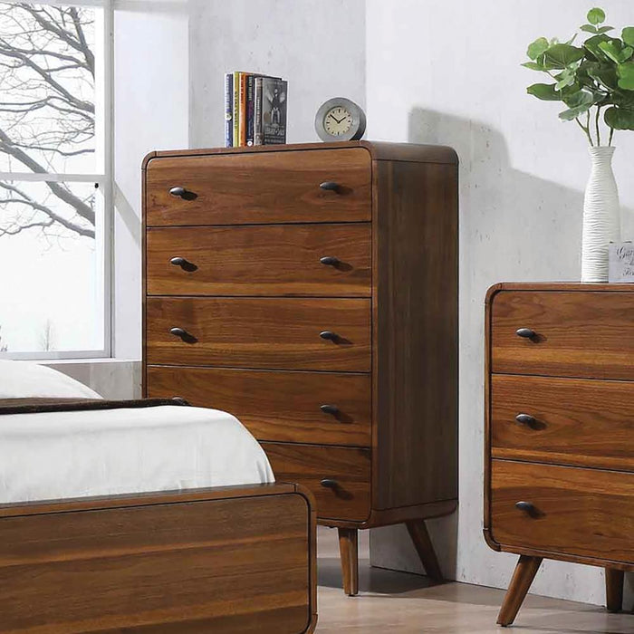 Robyn 5-drawer Chest Dark Walnut - Bargain Furniture (Detroit, MI)