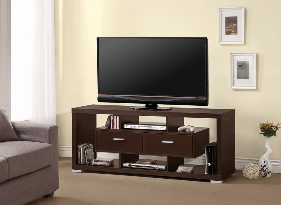 Casey 2-drawer Rectangular TV Console Cappuccino - Bargain Furniture (Detroit, MI)
