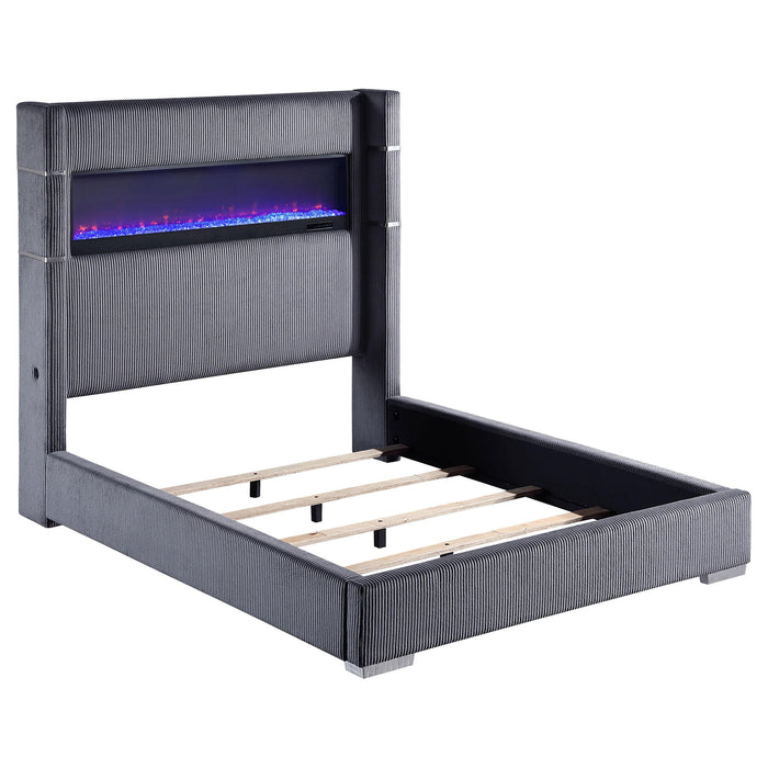 Tisdall California King, E.King & Queen Bed Grey, Black & Queen - Bargain Furniture (Detroit, MI)