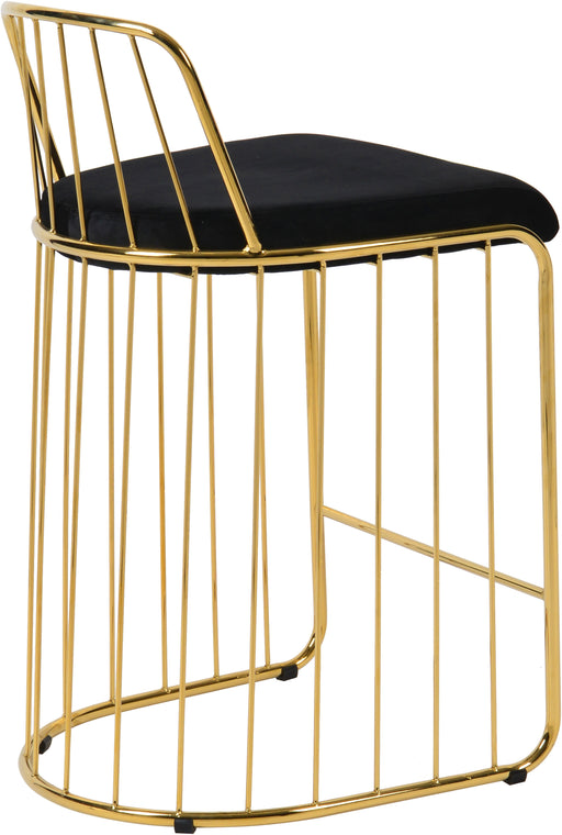 Gio Black Velvet Stool - Bargain Furniture (Detroit, MI)