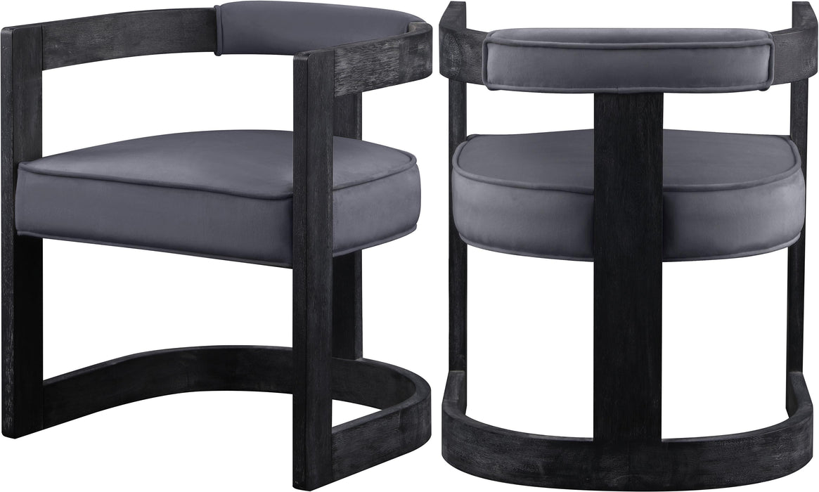 Regency Grey Velvet Dining Chair - Bargain Furniture (Detroit, MI)