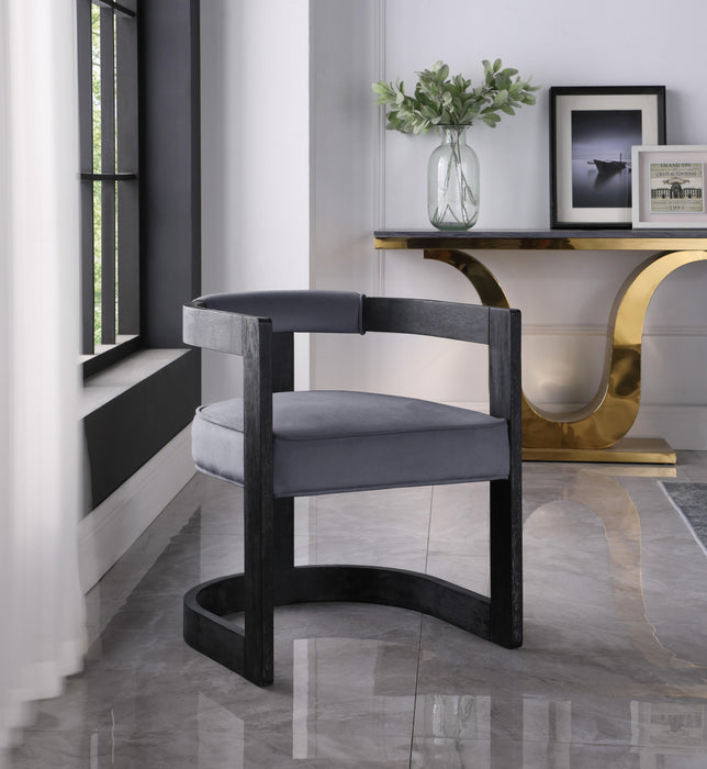 Regency Grey Velvet Dining Chair - Bargain Furniture (Detroit, MI)