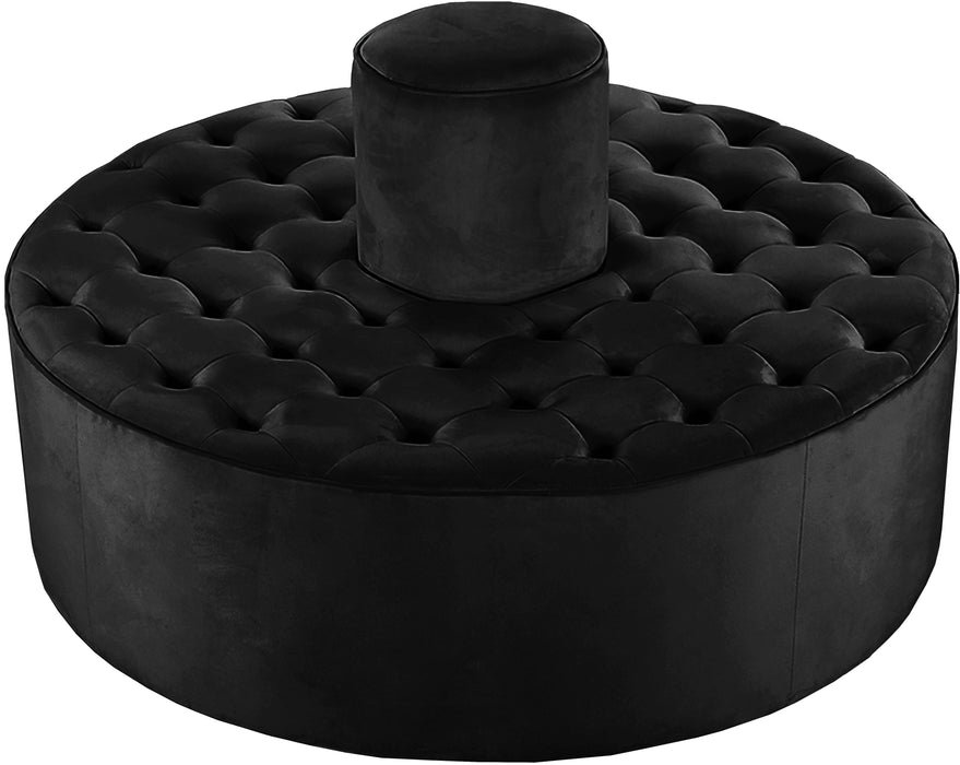 Banquet Black Velvet Ottoman/Bench - Bargain Furniture (Detroit, MI)