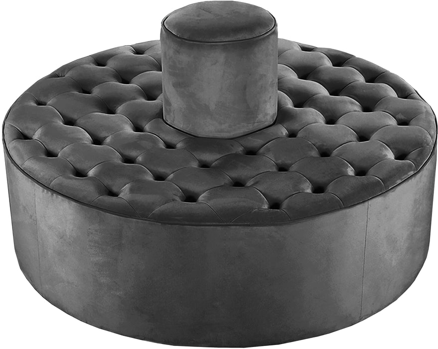 Banquet Grey Velvet Ottoman/Bench - Bargain Furniture (Detroit, MI)