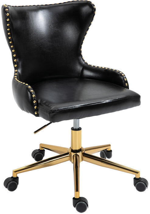 Hendrix Black Faux Leather Office Chair - Bargain Furniture (Detroit, MI)