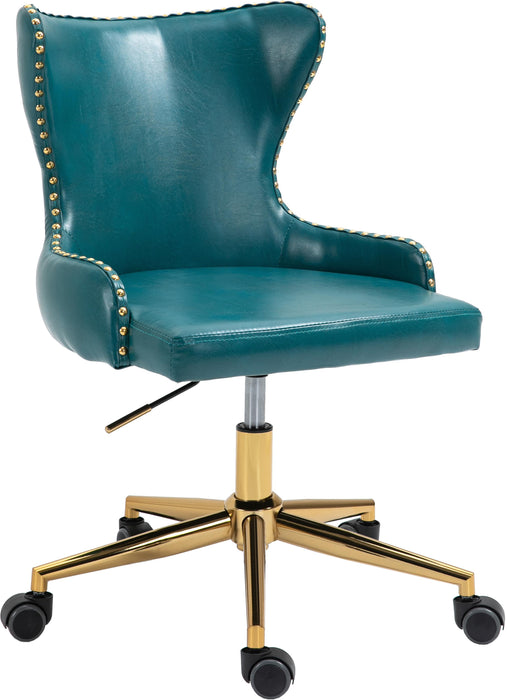 Hendrix Blue Faux Leather Office Chair - Bargain Furniture (Detroit, MI)