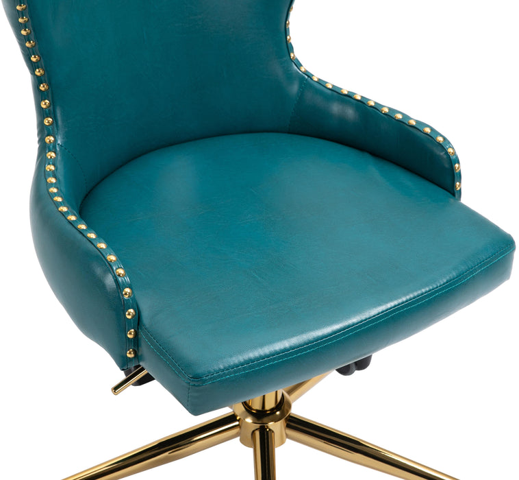 Hendrix Blue Faux Leather Office Chair - Bargain Furniture (Detroit, MI)
