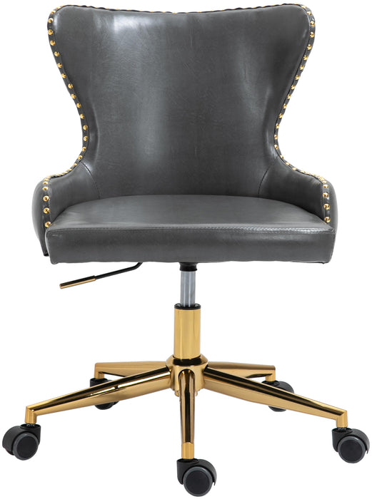 Hendrix Grey Faux Leather Office Chair - Bargain Furniture (Detroit, MI)