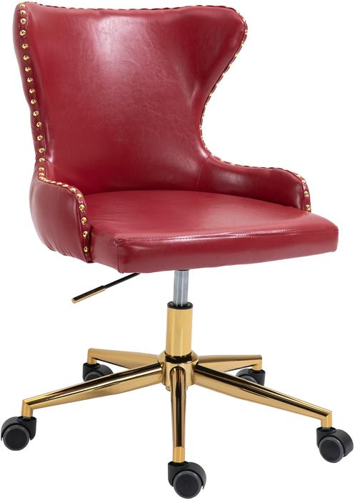Hendrix Red Faux Leather Office Chair - Bargain Furniture (Detroit, MI)