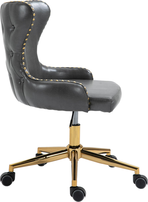 Hendrix Grey Faux Leather Office Chair - Bargain Furniture (Detroit, MI)