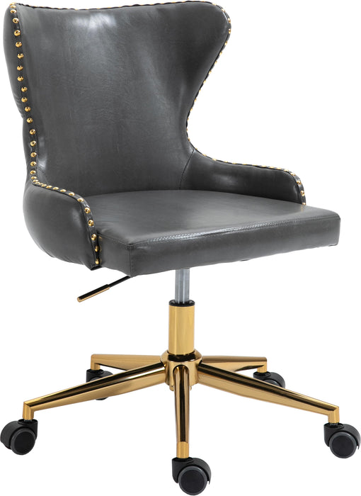 Hendrix Grey Faux Leather Office Chair - Bargain Furniture (Detroit, MI)