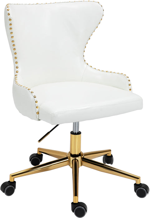 Hendrix White Faux Leather Office Chair - Bargain Furniture (Detroit, MI)