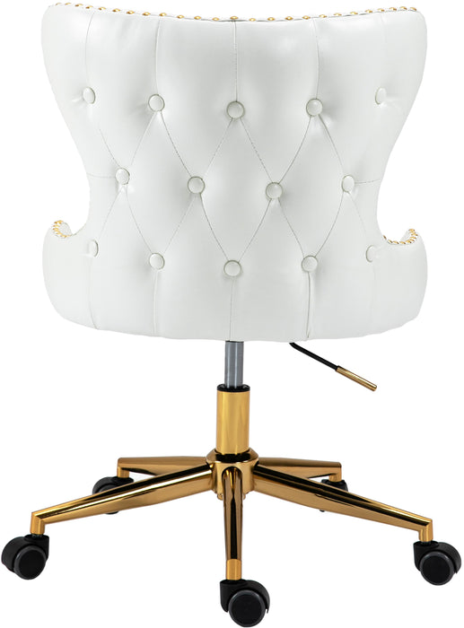 Hendrix White Faux Leather Office Chair - Bargain Furniture (Detroit, MI)