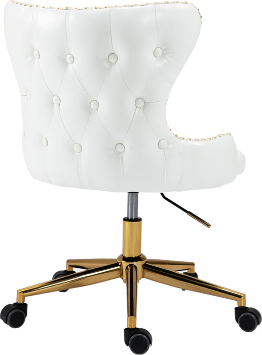 Hendrix White Faux Leather Office Chair - Bargain Furniture (Detroit, MI)