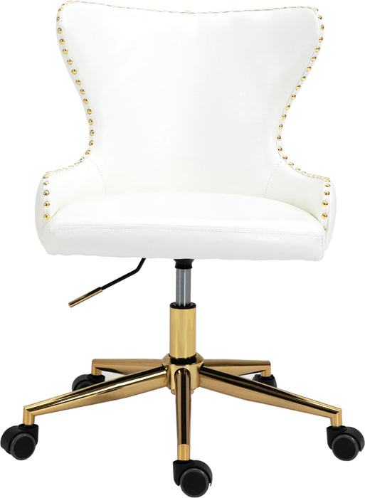 Hendrix White Faux Leather Office Chair - Bargain Furniture (Detroit, MI)