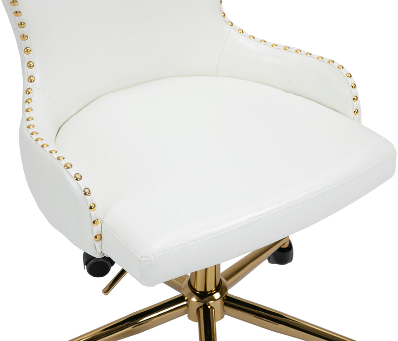 Hendrix White Faux Leather Office Chair - Bargain Furniture (Detroit, MI)