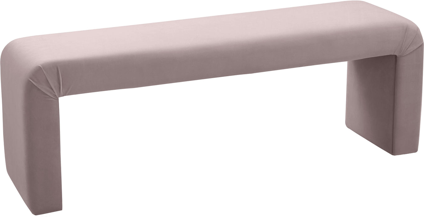 Minimalist Pink Velvet Bench - Bargain Furniture (Detroit, MI)