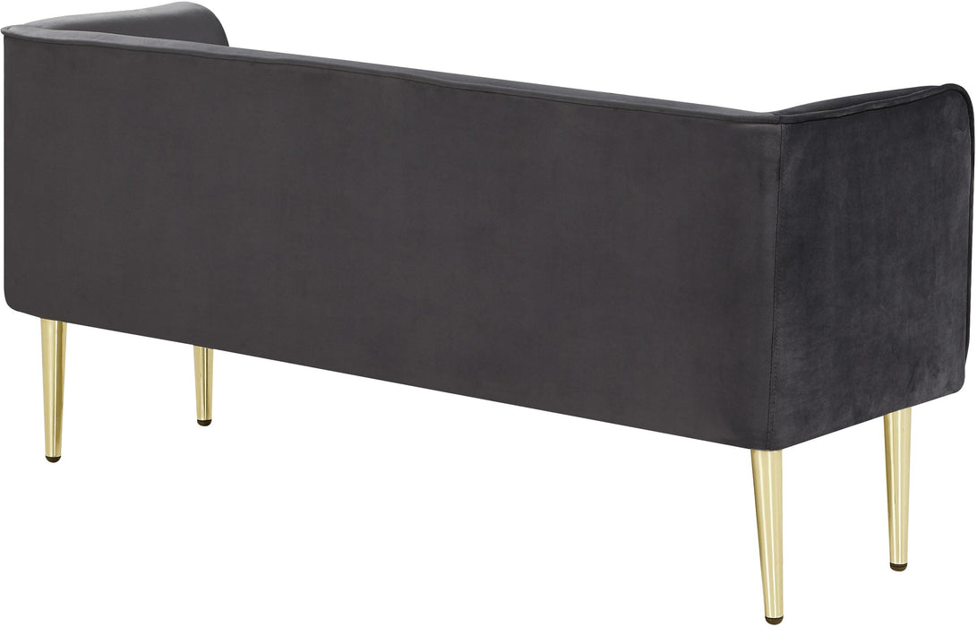 Audrey Grey Velvet Bench - Bargain Furniture (Detroit, MI)