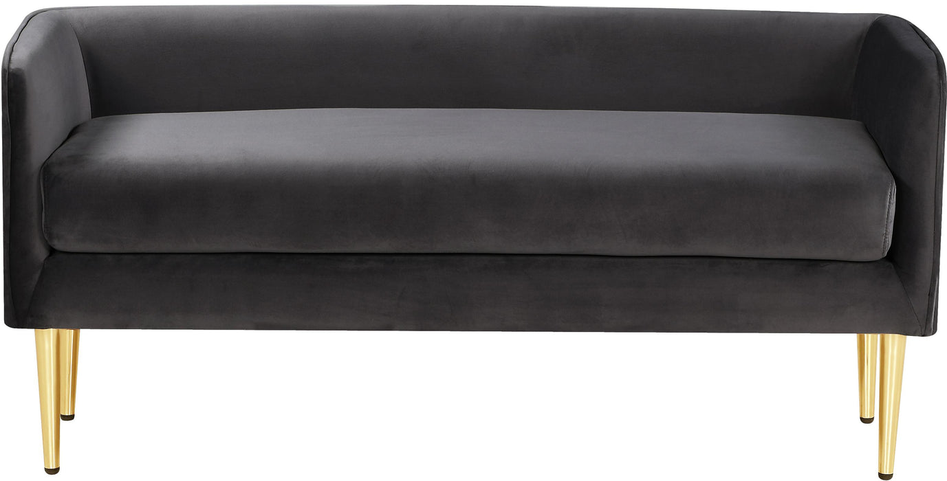 Audrey Grey Velvet Bench - Bargain Furniture (Detroit, MI)