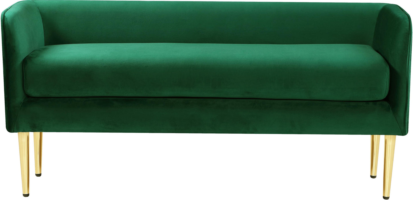 Audrey Green Velvet Bench - Bargain Furniture (Detroit, MI)