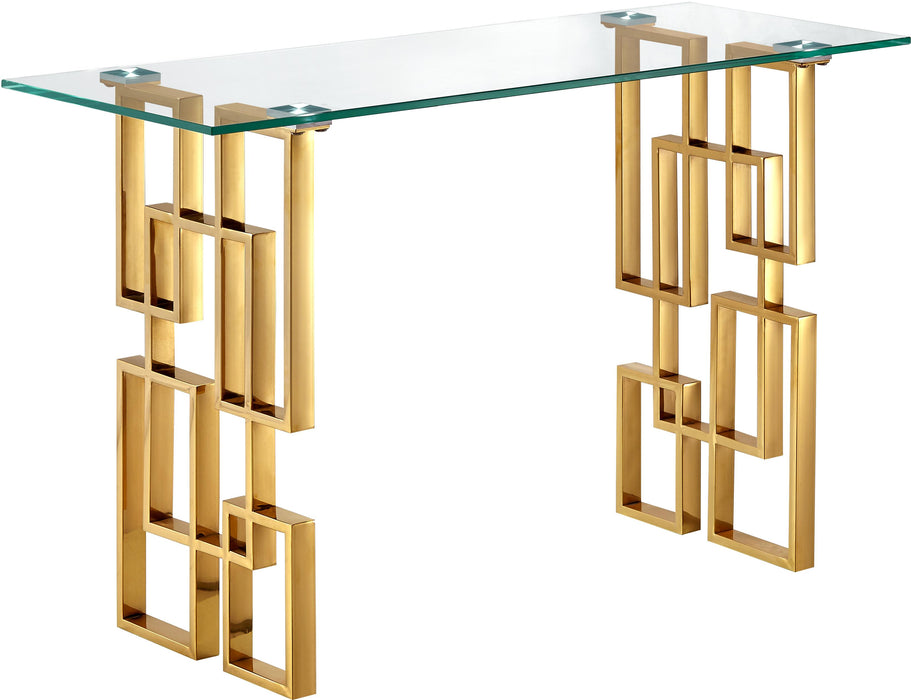 Pierre Gold Console Table - Bargain Furniture (Detroit, MI)