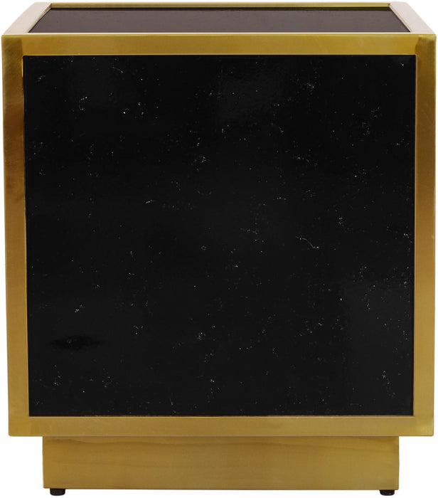 Glitz Black Faux Marble End Table - Bargain Furniture (Detroit, MI)