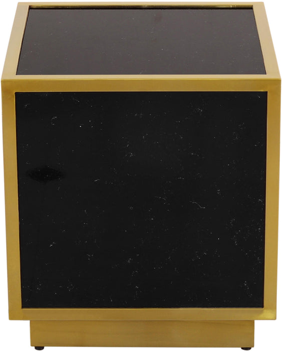 Glitz Black Faux Marble End Table - Bargain Furniture (Detroit, MI)