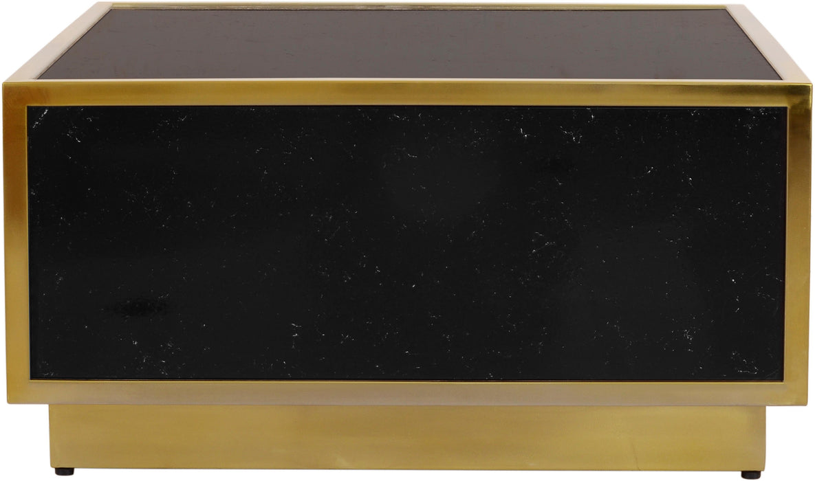 Glitz Black Faux Marble Coffee Table - Bargain Furniture (Detroit, MI)