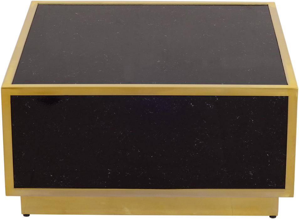 Glitz Black Faux Marble Coffee Table - Bargain Furniture (Detroit, MI)