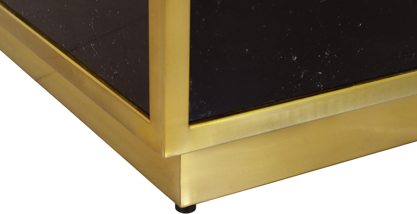 Glitz Black Faux Marble Coffee Table - Bargain Furniture (Detroit, MI)