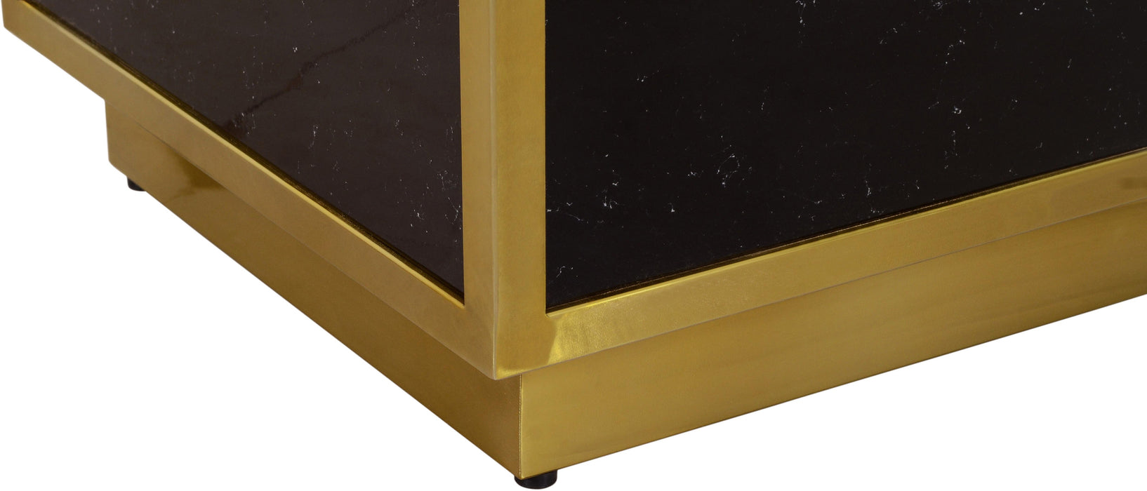 Glitz Black Faux Marble End Table - Bargain Furniture (Detroit, MI)