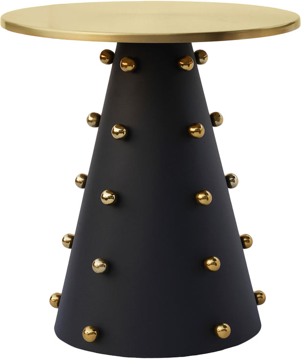 Raven Black / Gold End Table - Bargain Furniture (Detroit, MI)