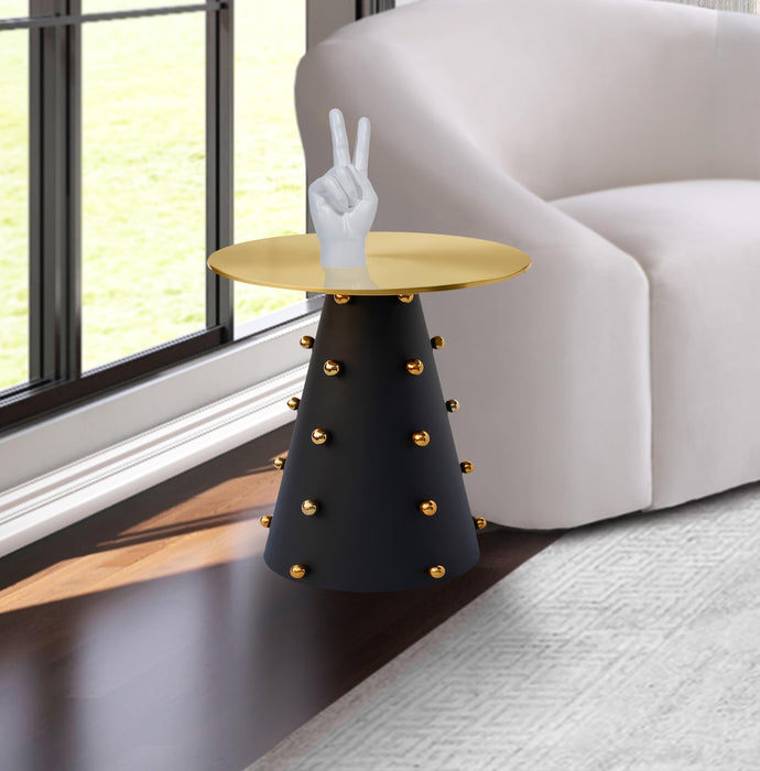 Raven Black / Gold End Table - Bargain Furniture (Detroit, MI)