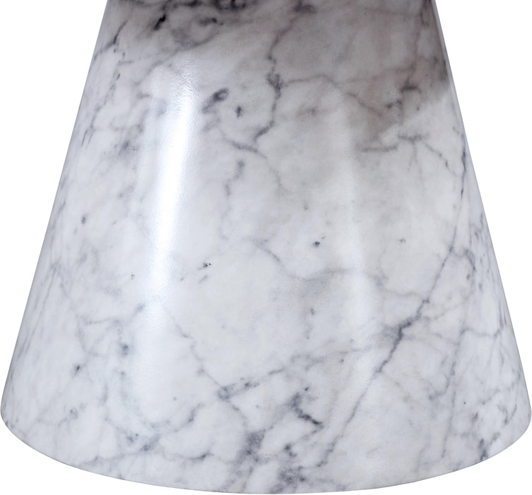 Omni White Faux Marble Coffee Table - Bargain Furniture (Detroit, MI)