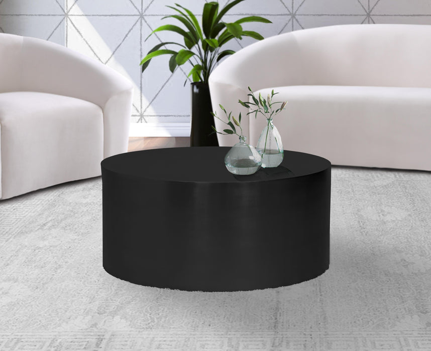 Cylinder Matte Black Coffee Table - Bargain Furniture (Detroit, MI)