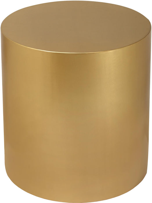 Cylinder Brushed Gold End Table - Bargain Furniture (Detroit, MI)