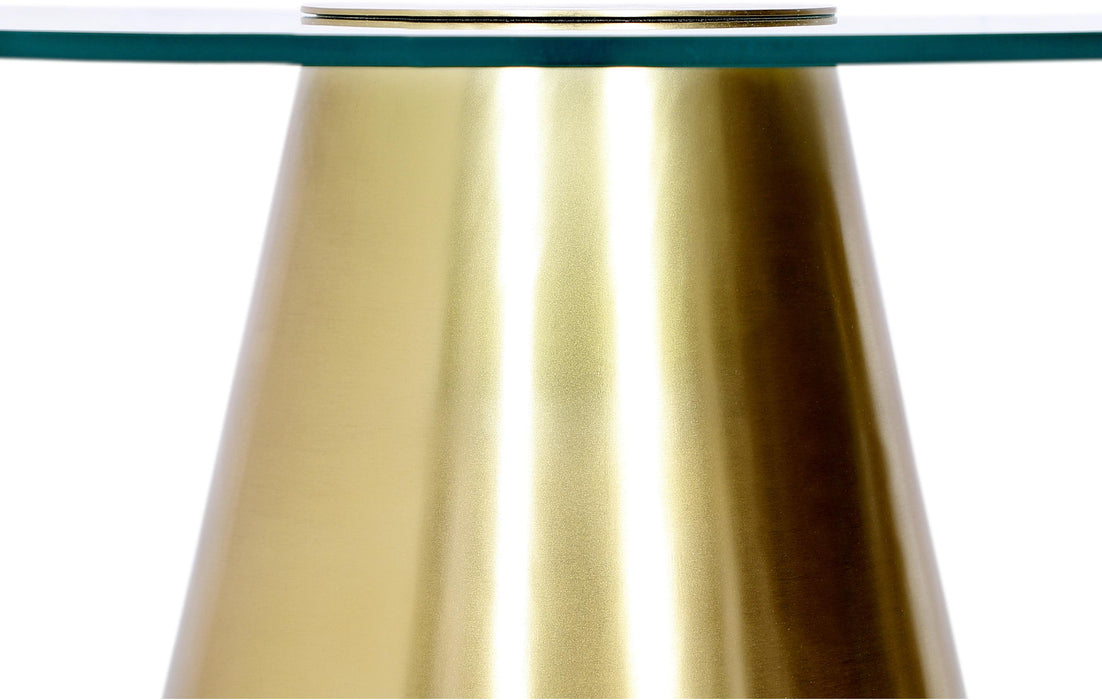 Glassimo Brushed Gold Coffee Table - Bargain Furniture (Detroit, MI)