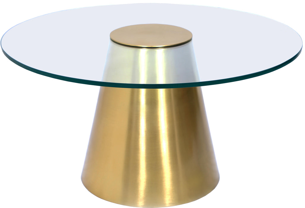Glassimo Brushed Gold Coffee Table - Bargain Furniture (Detroit, MI)