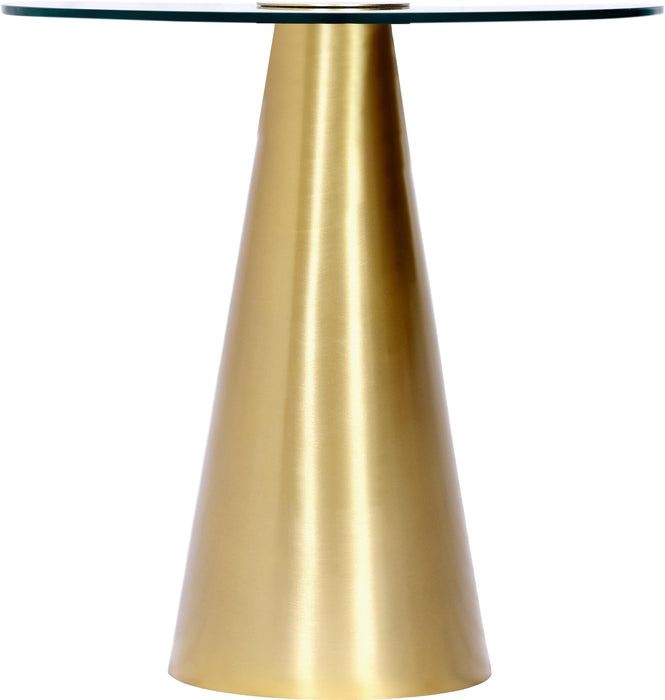 Glassimo Brushed Gold End Table - Bargain Furniture (Detroit, MI)
