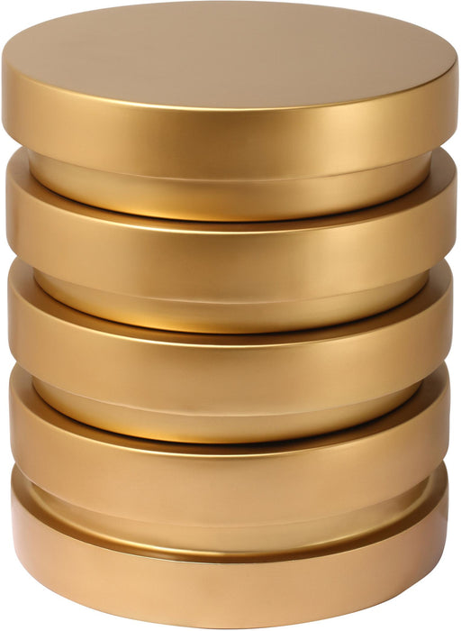 Levels Brushed Gold End Table - Bargain Furniture (Detroit, MI)