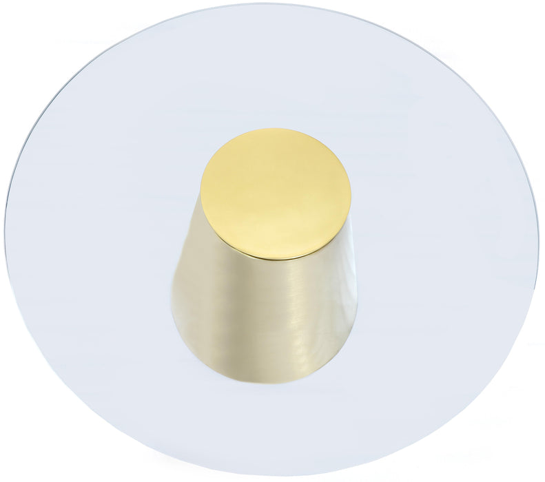 Glassimo Brushed Gold End Table - Bargain Furniture (Detroit, MI)