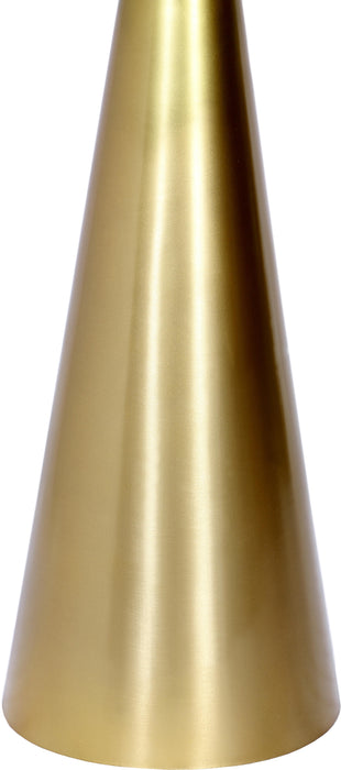 Glassimo Brushed Gold End Table - Bargain Furniture (Detroit, MI)