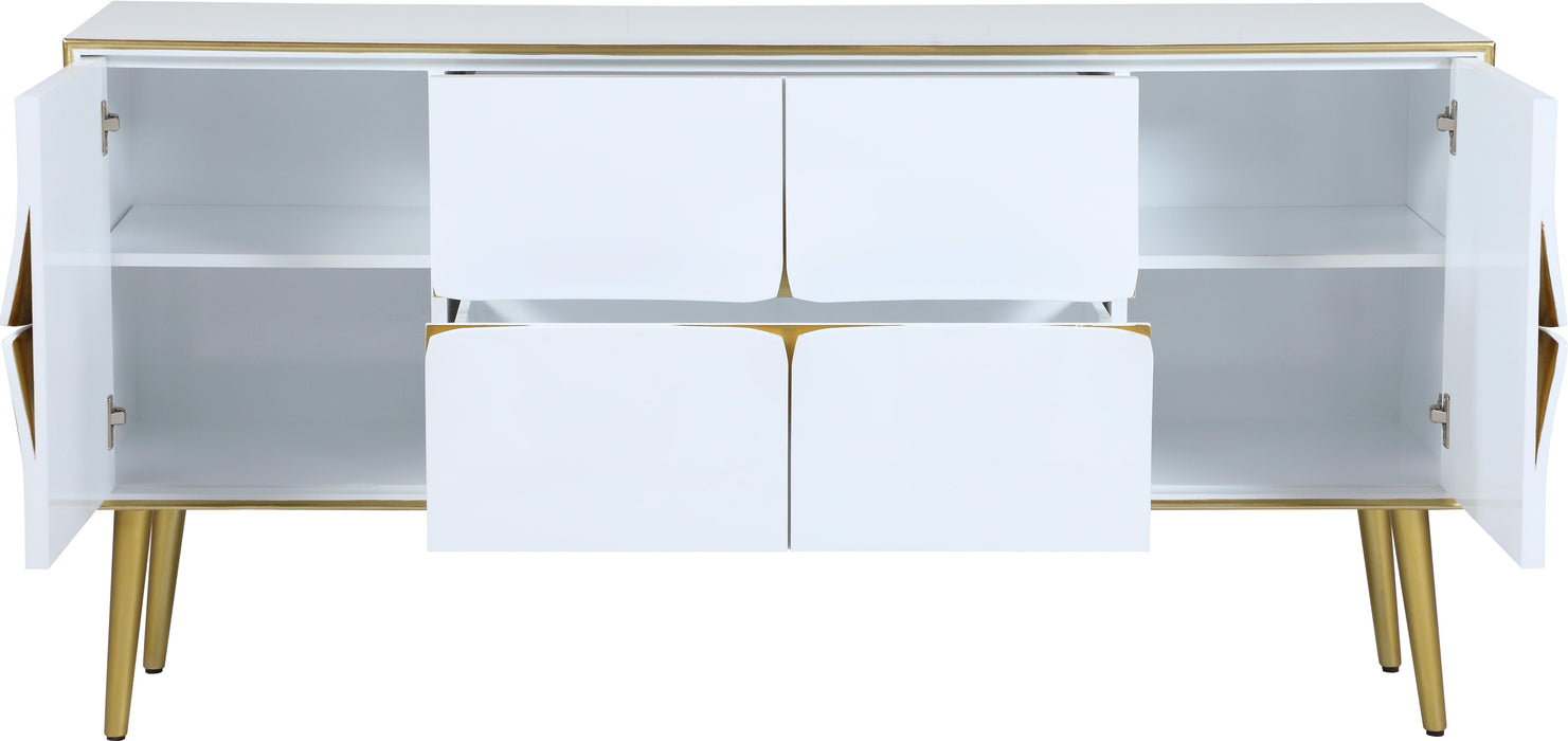 Pop White / Gold Sideboard/Buffet - Bargain Furniture (Detroit, MI)