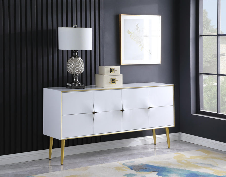 Pop White / Gold Sideboard/Buffet - Bargain Furniture (Detroit, MI)