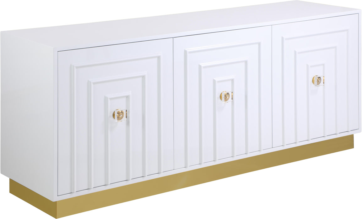 Cosmopolitan White Lacquer Sideboard/Buffet - Bargain Furniture (Detroit, MI)