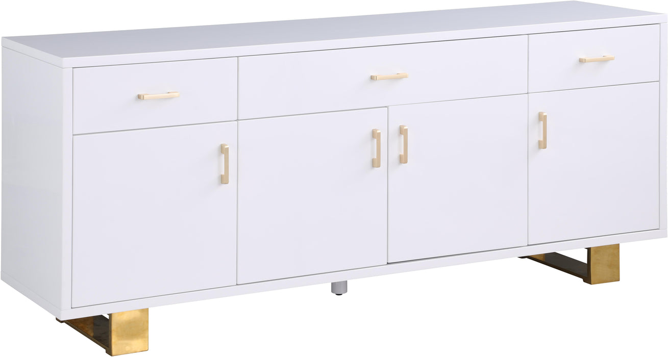 Excel White Lacquer Sideboard/Buffet - Bargain Furniture (Detroit, MI)