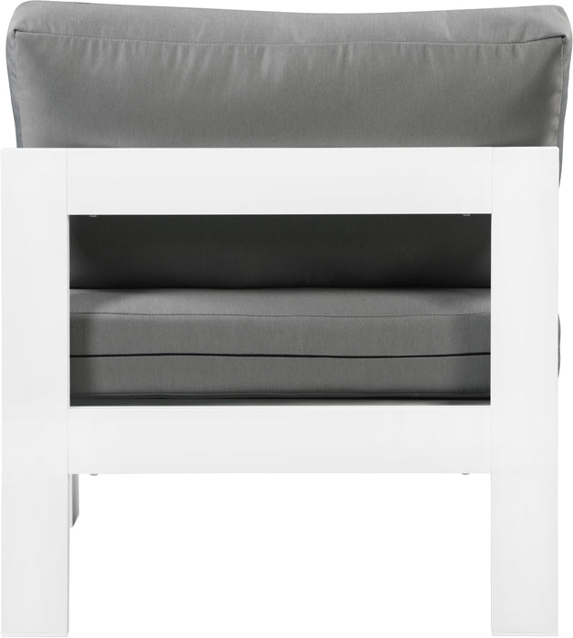 Nizuc Grey Waterproof Fabric Outdoor Patio Aluminum Armless Chair - Bargain Furniture (Detroit, MI)