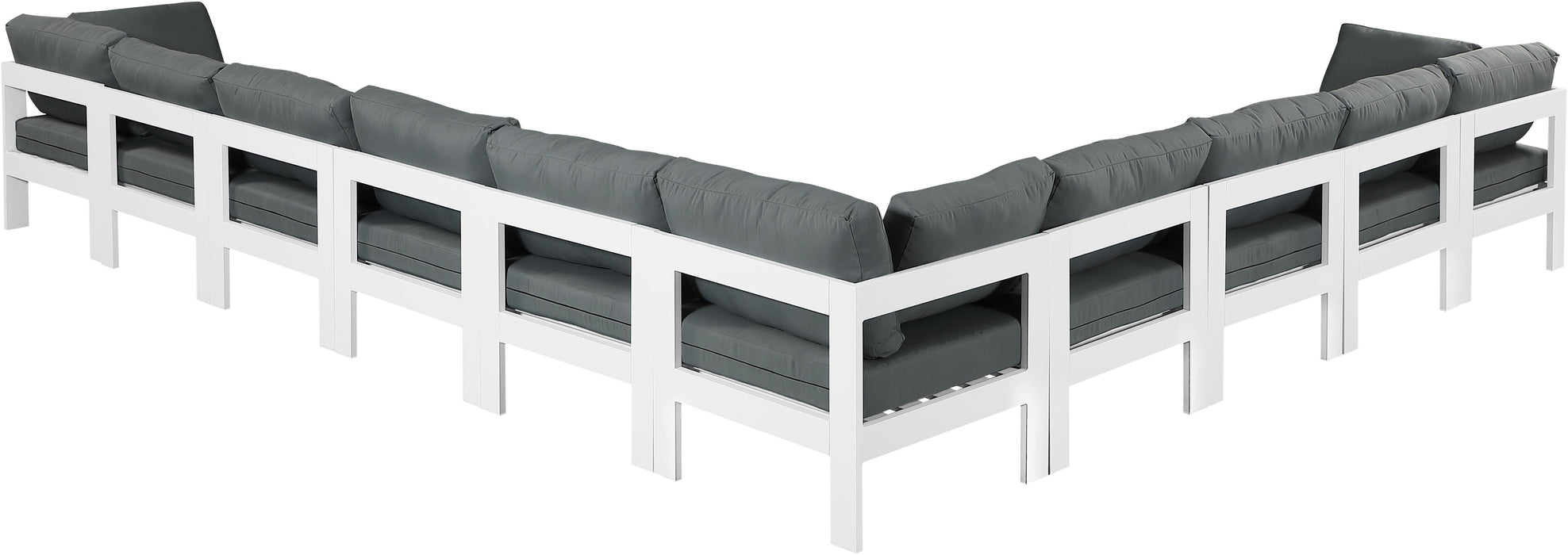 Nizuc Grey Waterproof Fabric Outdoor Patio Modular Sectional - Bargain Furniture (Detroit, MI)